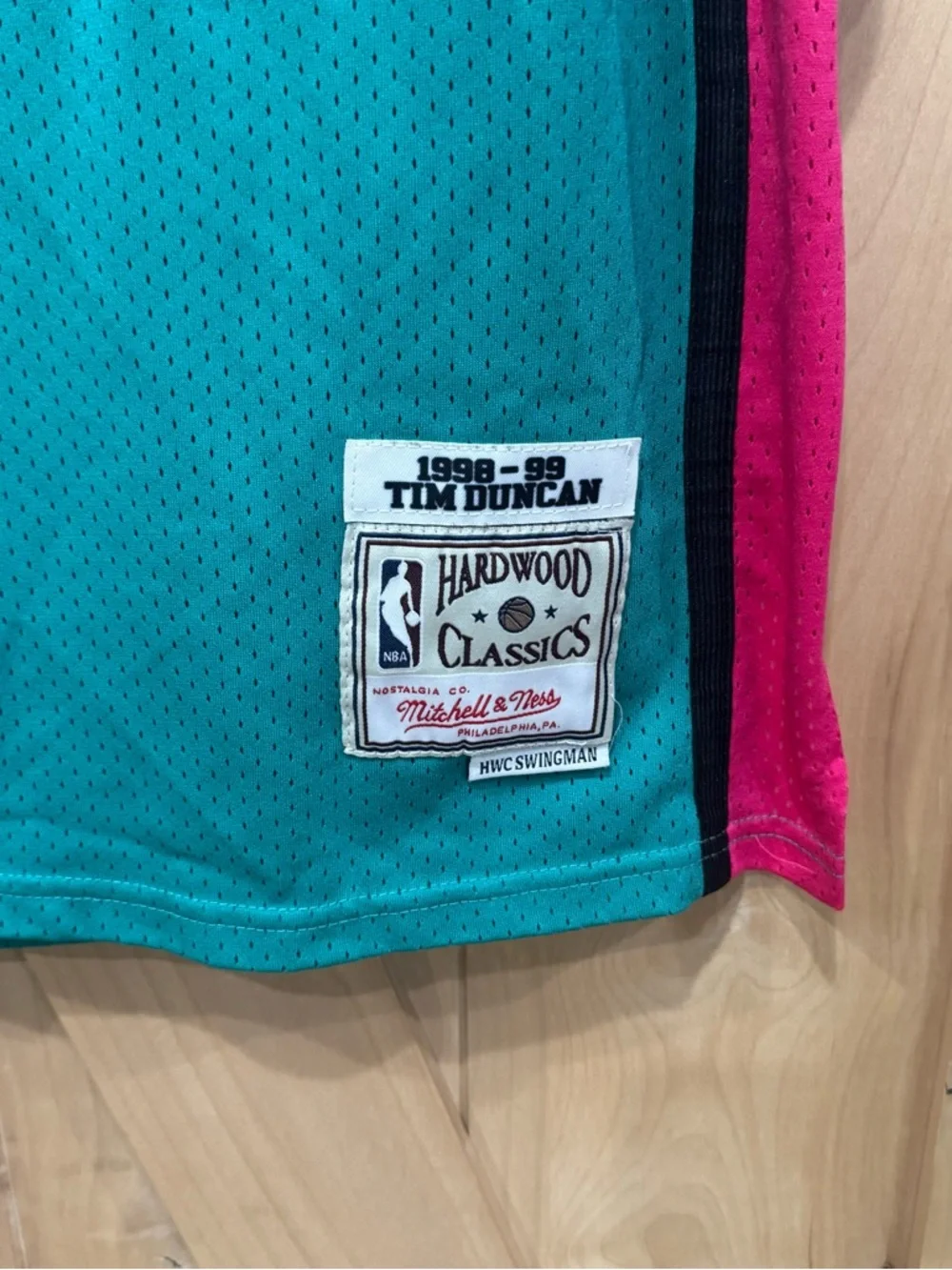 Mitchell & Ness Teal and Pink 'Duncan 21' Men’s Jersey